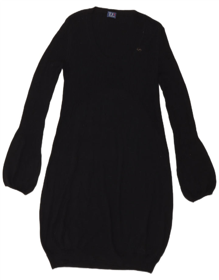 Trussardi Dame Langærmet Bubble Dress UK 14 Stor Sort Viscose