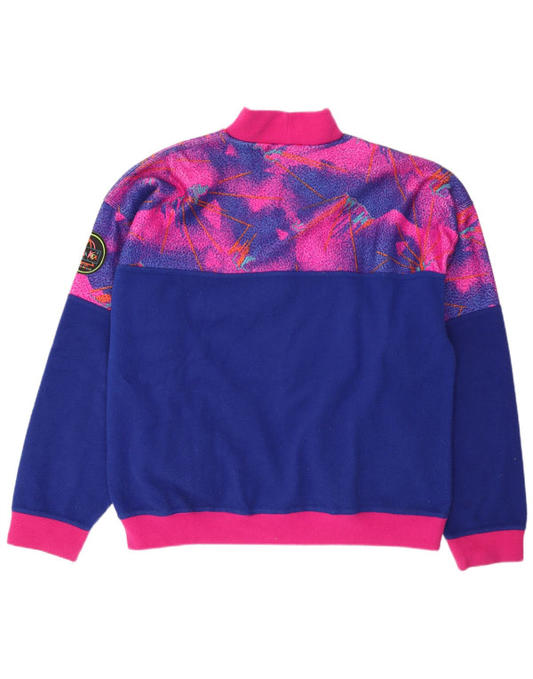 Mauna Kea Womens Loose Fit Fleece Jacket UK 18 XL Navy Blue Colourblock