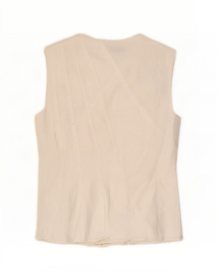 French Connection Dame ærmeløs bluse Top UK 12 Medium White Viscose