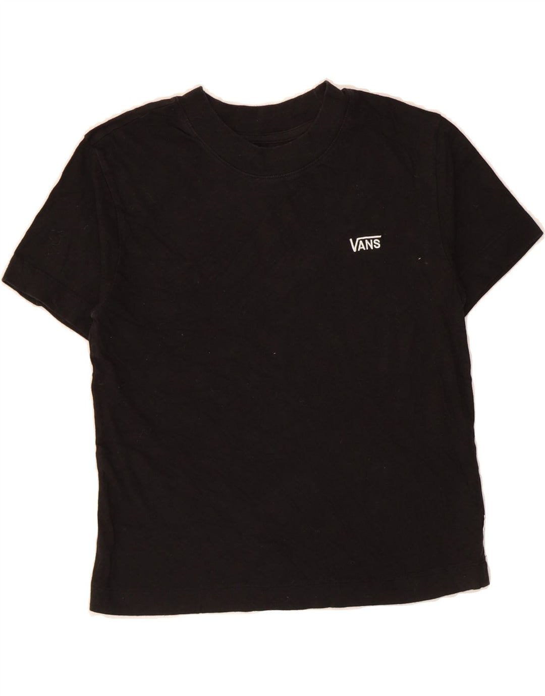 VANS Womens Crop T-Shirt Top UK 6 XS Black Vintage Vans and Second-Hand Vans from Messina Hembry 