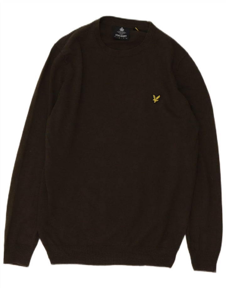 LYLE & SCOTT Herre sweater med rund hals, medium Khaki Bomuld