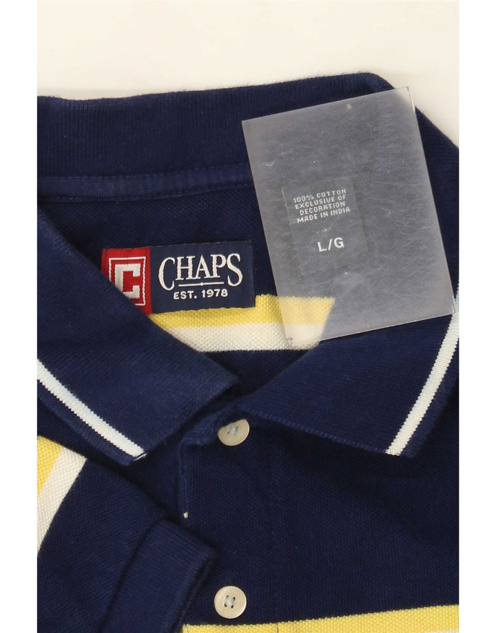 Chaps Herre poloshirt Stor marineblå stribet bomuld