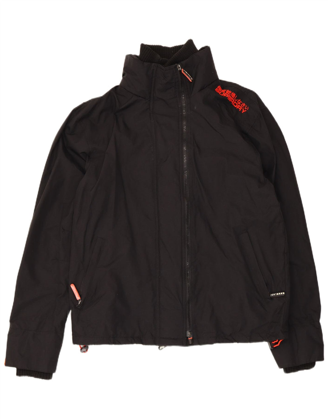 Superdry Windbreaker Jacket til kvinder UK 18 XL sort nylon