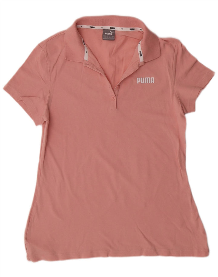 PUMA Womens Polo Shirt UK 14 Medium  Pink