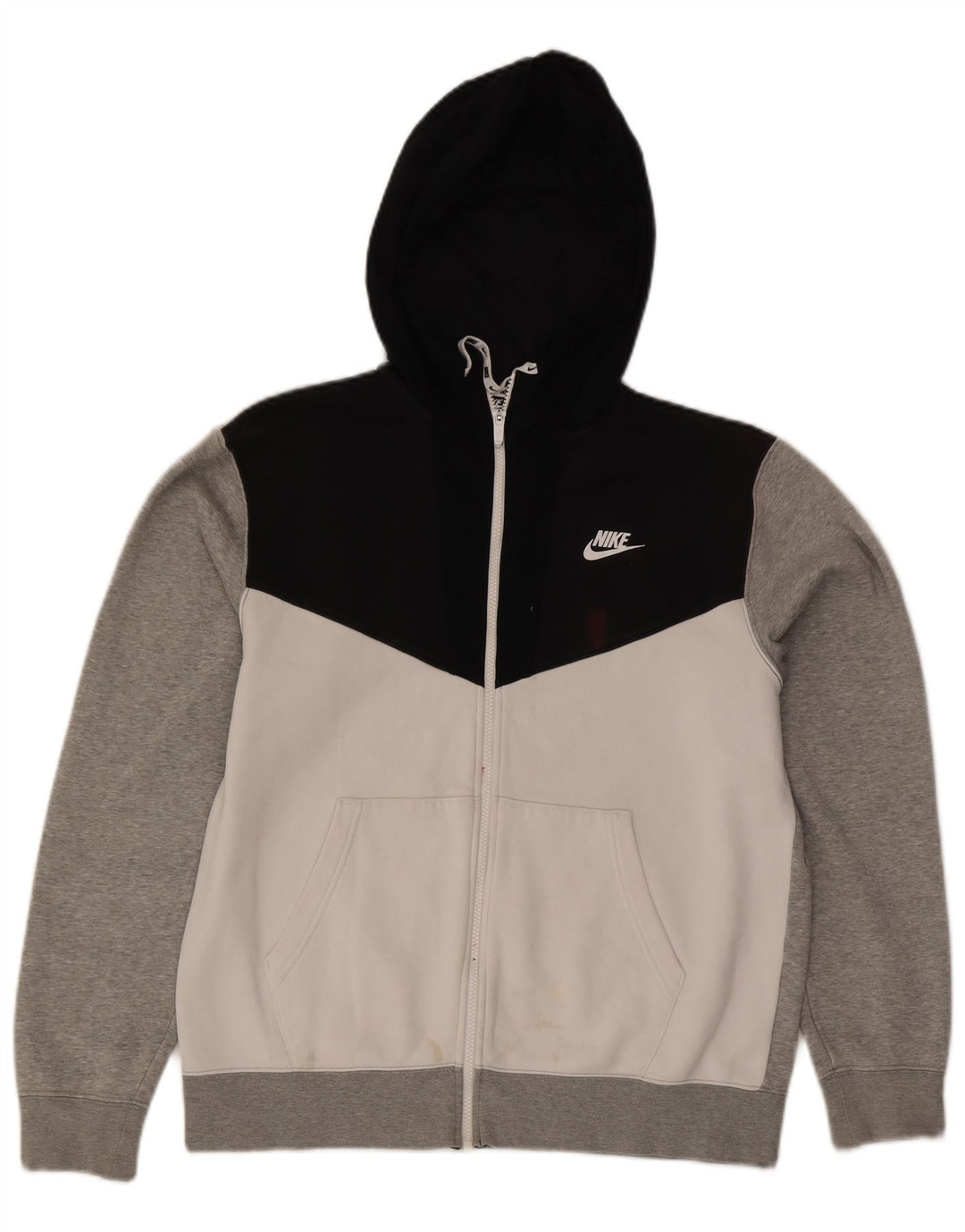 Nike hættetrøje med lynlås til mænd mellemgrå Colourblock Bomuld