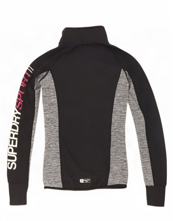 Superdry Grafisk træningsdragt topjakke til kvinder UK 6 XS Sort Colourblock