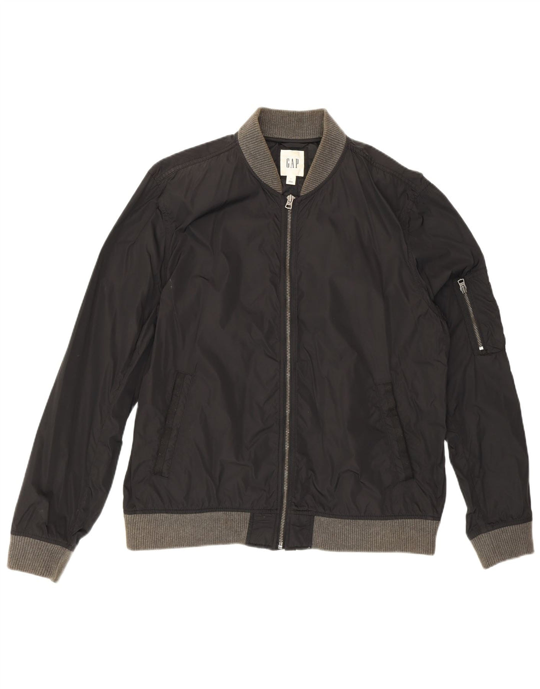 Gap Herre Bomber Jacket UK 40 Large Black Nylon