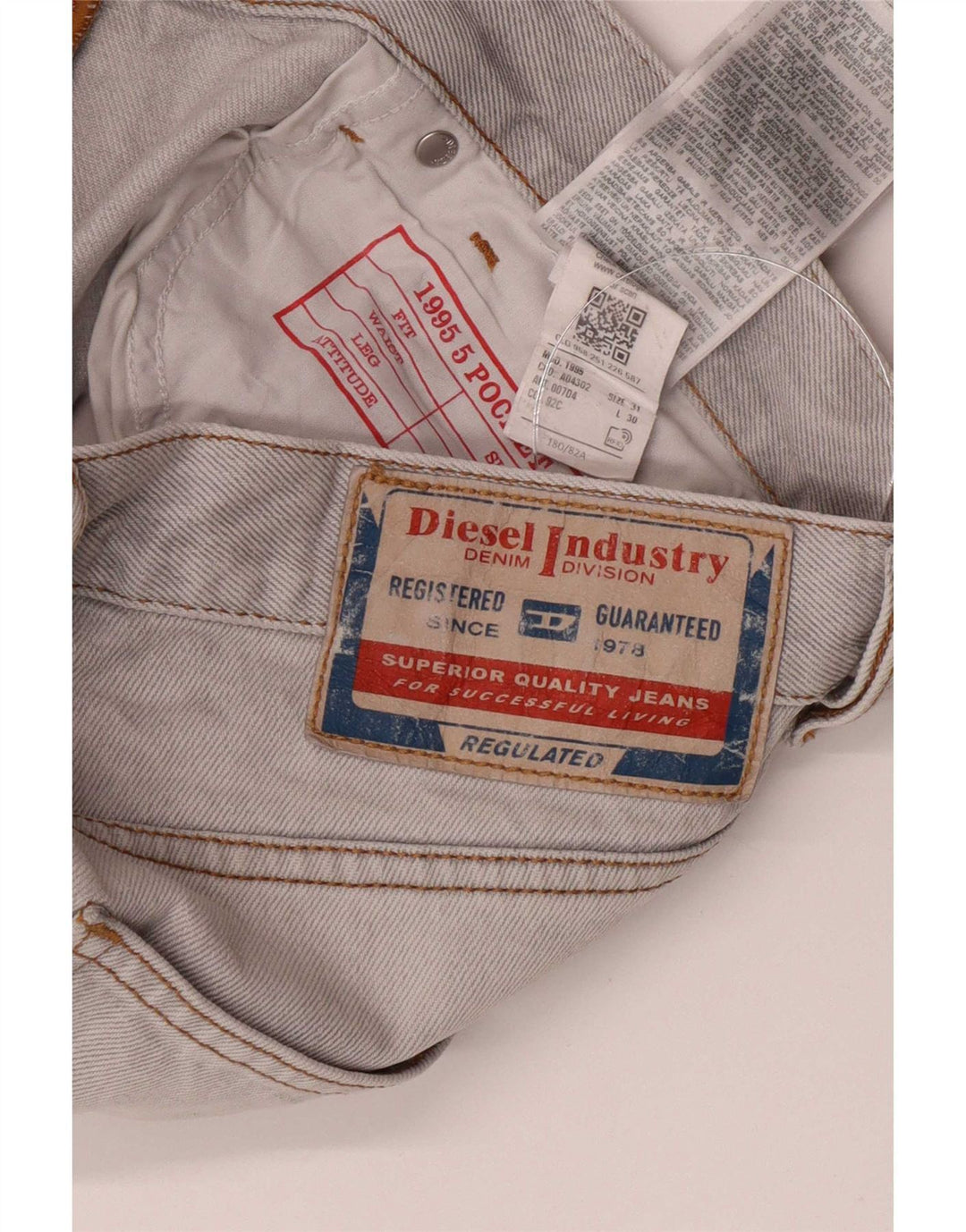 Diesel Straight Jeans til mænd W31 L30 Grå Bomuld