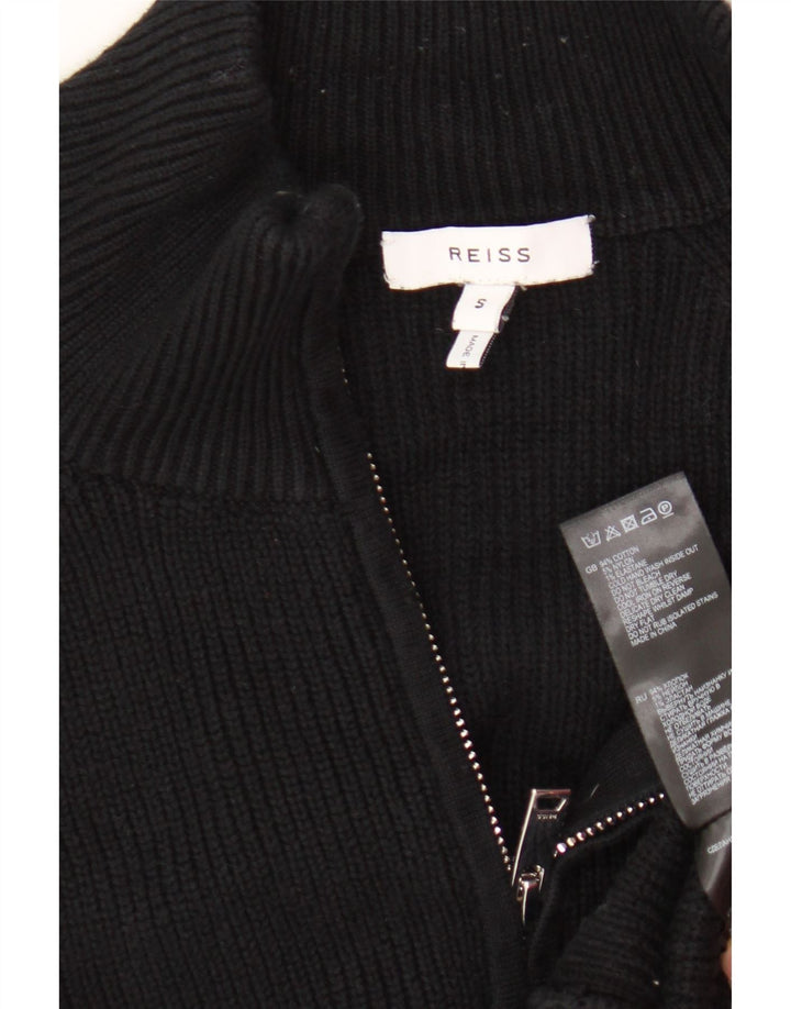 Reiss herre cardigan sweater lille sort bomuld