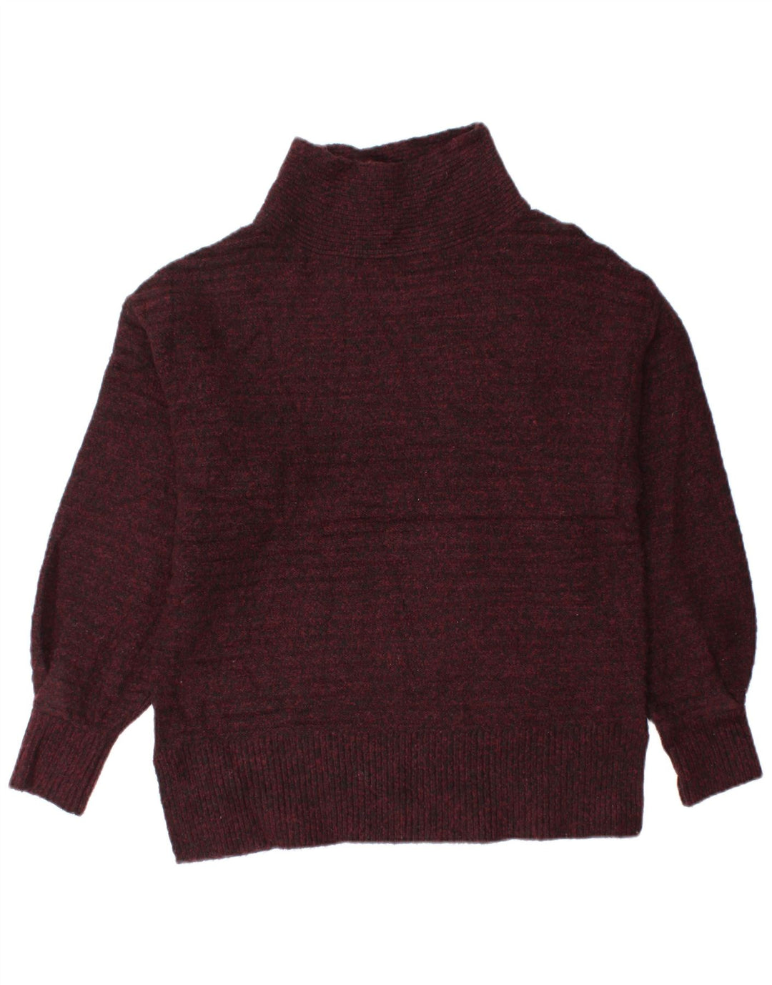 TOPSHOP Dame Turtle Neck Sweater UK 8 Small Bourgogne Flecked
