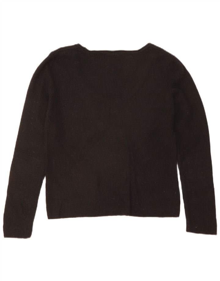 Zara Dame Top Langærmet UK 18 XL Sort Viscose