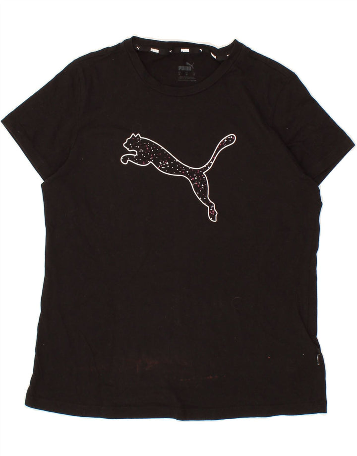 PUMA Womens Graphic T-Shirt Top UK 14 Medium Black Cotton Vintage Puma and Second-Hand Puma from Messina Hembry 