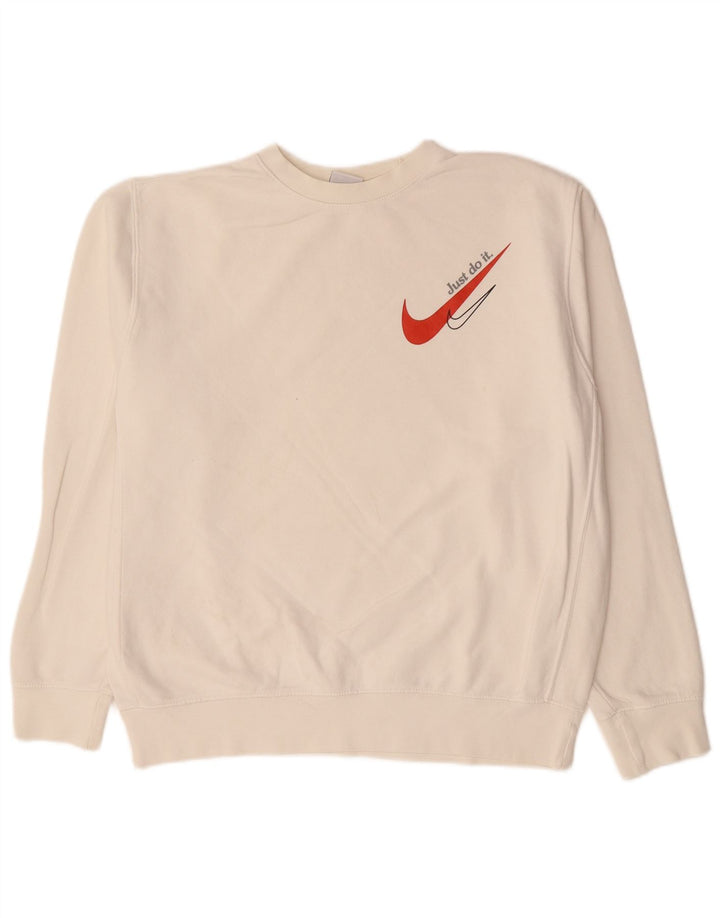 NIKE Sweatshirt til mænd Medium Off White Bomuld