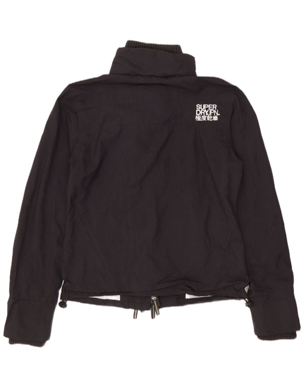 Superdry Womens Rain Jacket UK 16 Large Black Nylon