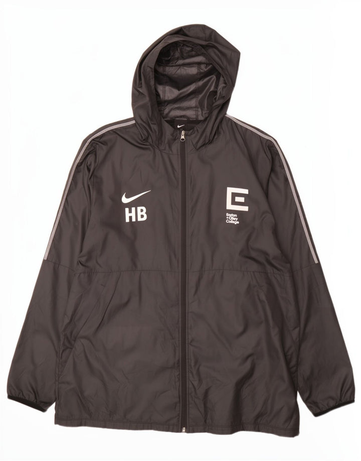 Nike Grafisk regnjakke med hætte til mænd UK 42 XL sort polyester