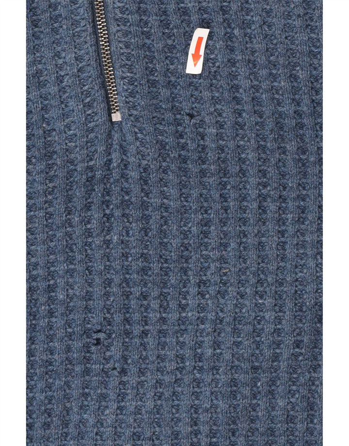 Gap Herre Zip Neck Jumper Sweater Lille Blå Lammeuld