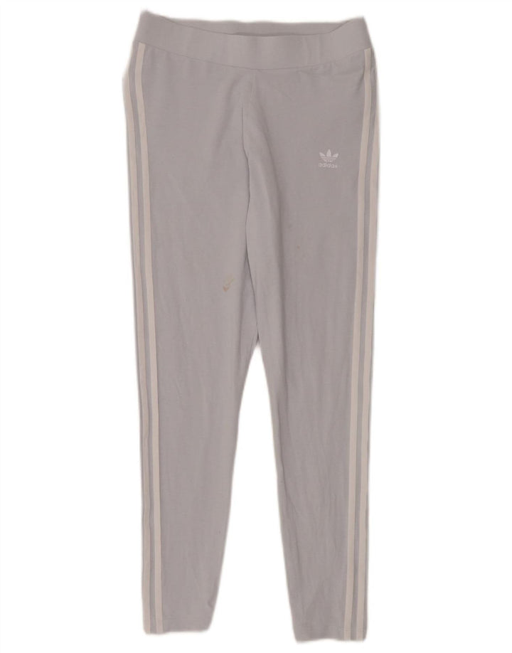 ADIDAS Dame Leggings UK 16 Stor Blå Bomuld