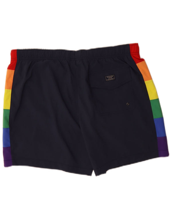 Abercrombie & Fitch Badeshorts til mænd XL Blå Colourblock Sports