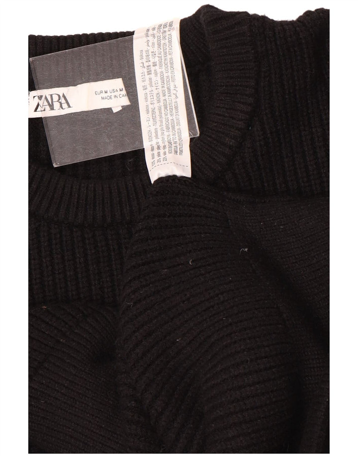 Zara dametrøjetrøje med rund hals DK 14 Medium Sort viskose
