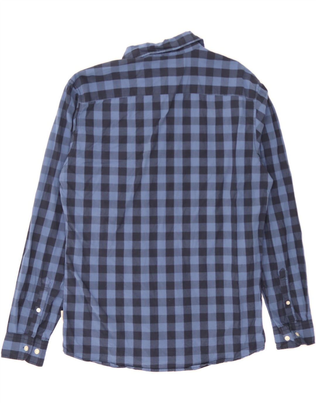 JACK & JONES Mens Shirt Medium Navy Blue Gingham Cotton Vintage Jack & Jones and Second-Hand Jack & Jones from Messina Hembry 