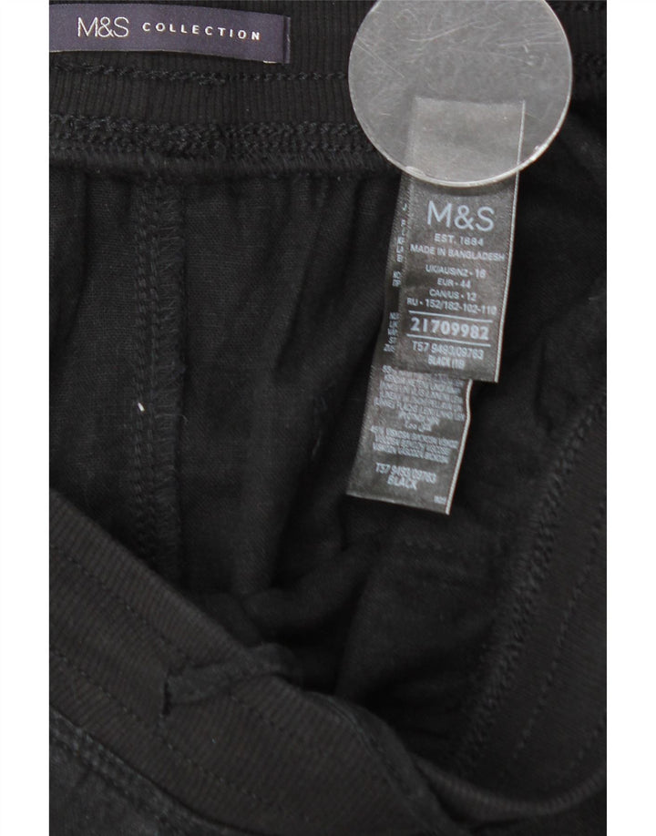 MARKS & SPENCER Mininederdel til kvinder UK 16 Large W34 Black Linen
