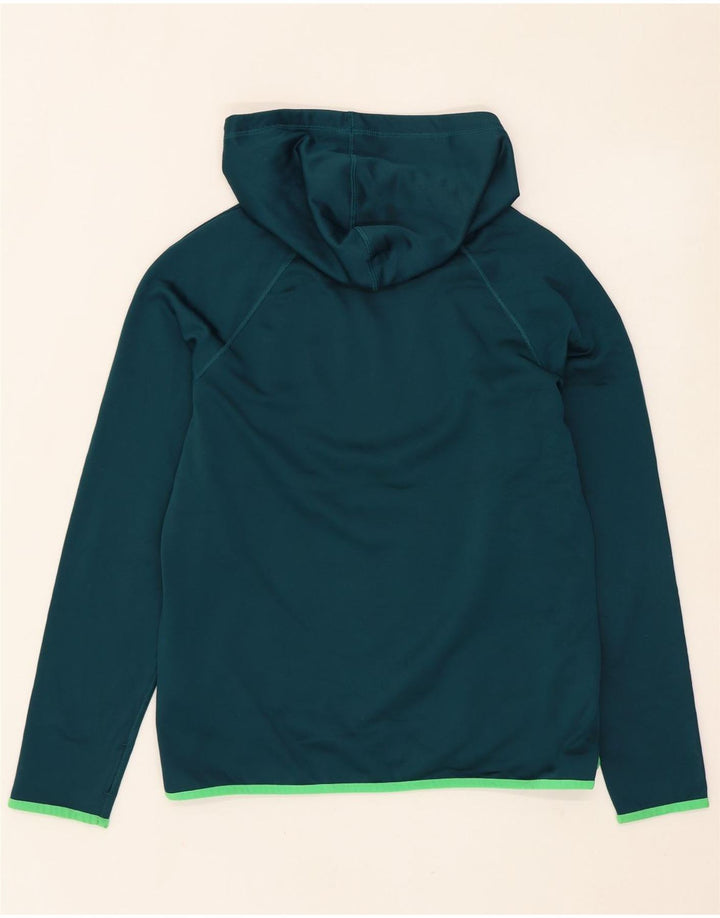 NIKE Dri Fit grafisk hættetrøjetrøje til kvinder UK 14 mellemgrøn polyester