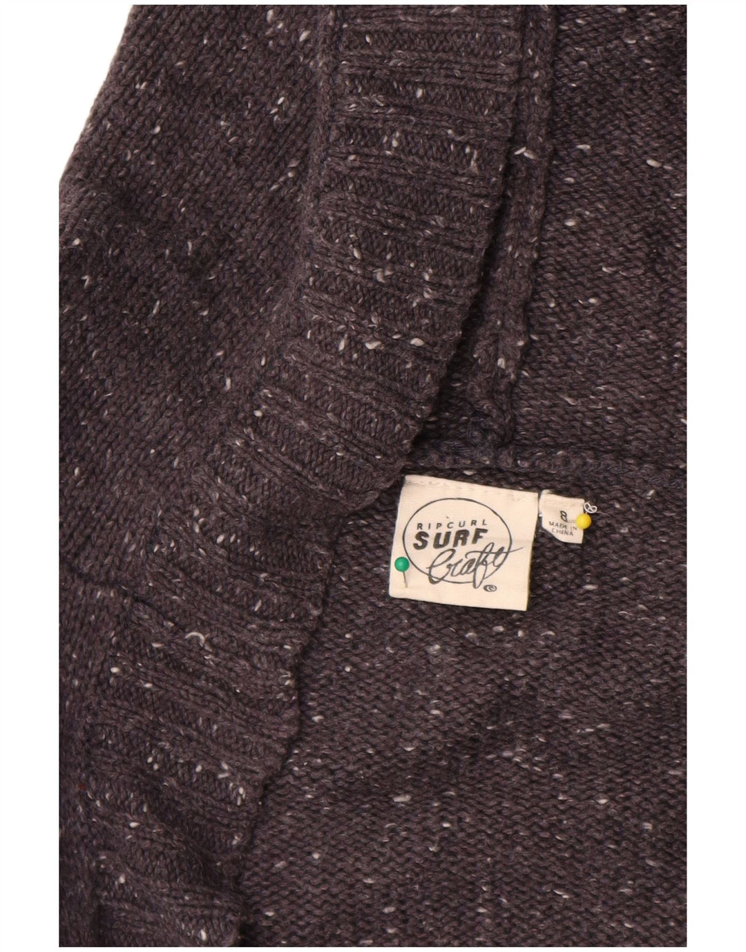 Rip Curl Dame Longline Åben Cardigan Sweater UK 14 Medium Grey Flecked