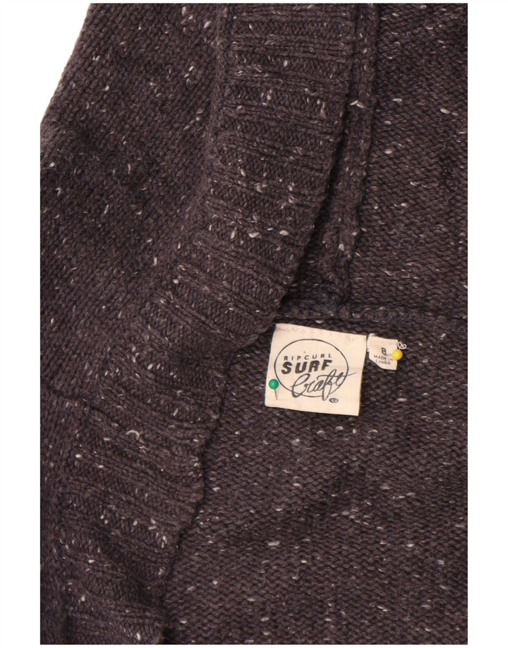 Rip Curl Dame Longline Åben Cardigan Sweater UK 14 Medium Grey Flecked