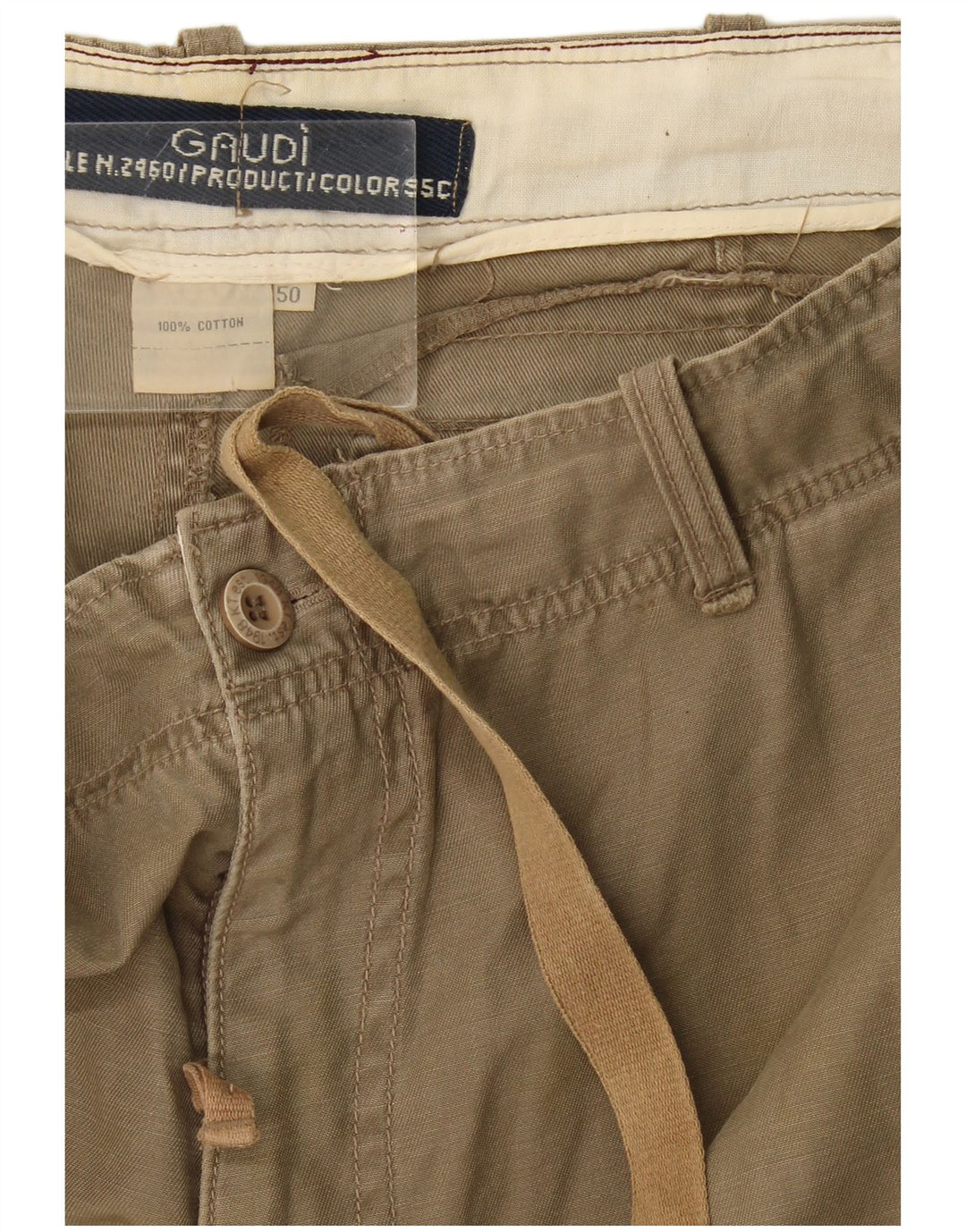 Gaudi Herre Cargo Shorts IT 50 Large W38 Khaki Cotton