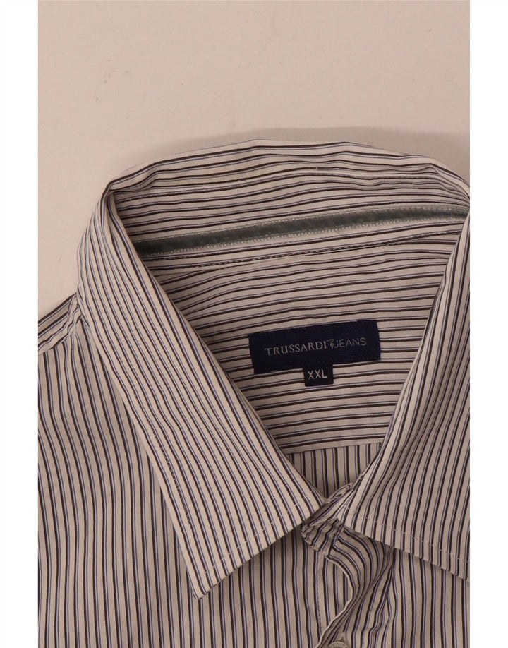Trussardi Jeans Herreskjorte 2XL Hvidstribet