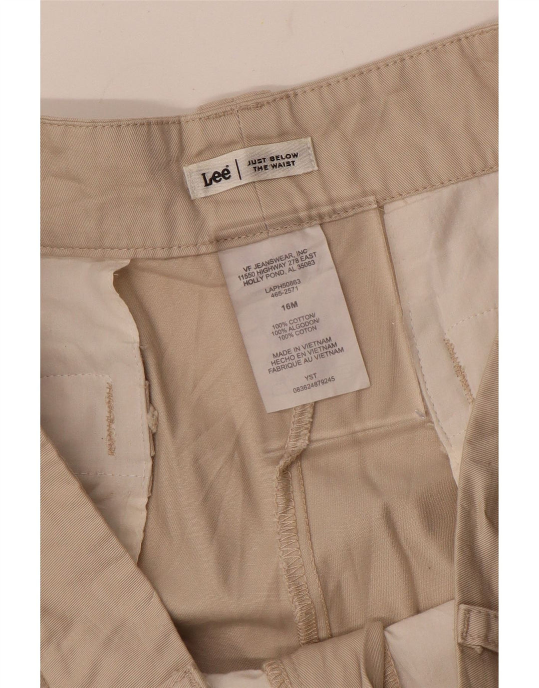 LEE lige fritidsbukser til kvinder US 16 2XL W36 L31 Beige bomuld
