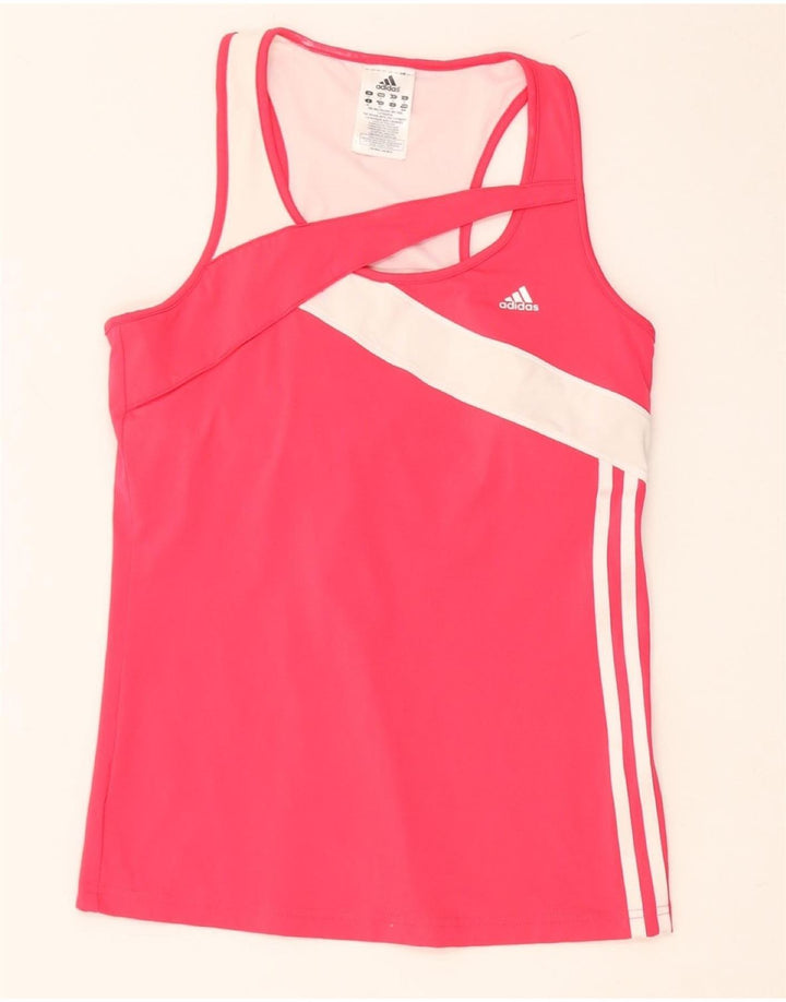 ADIDAS Damevest Top UK 14 Medium Pink Colourblock Nylon
