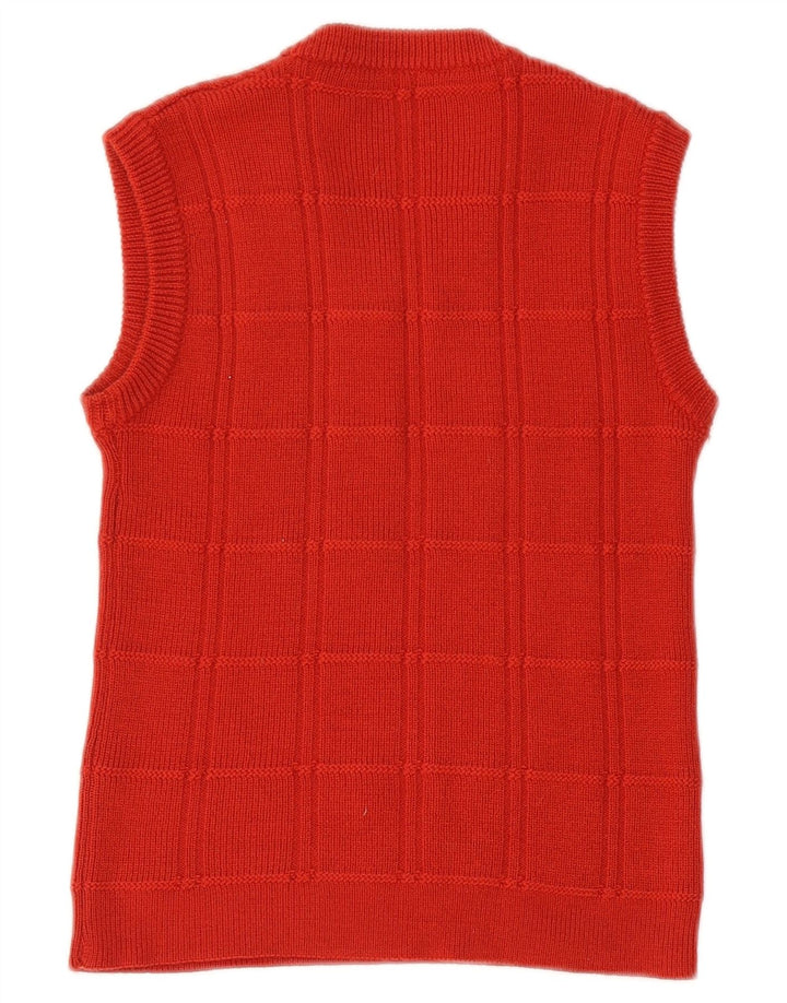 VINTAGE Womens Crop Vest Tank Top UK 10 Small Red