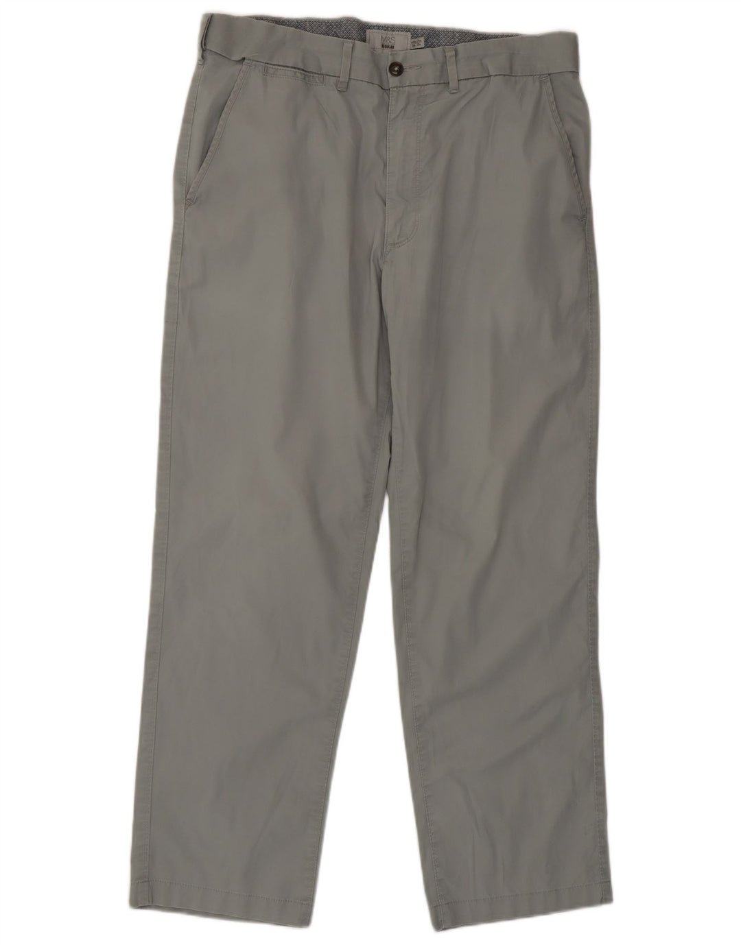 Marks & Spencer Herre Regular Chino Bukser W34 L29 Grå Bomuld