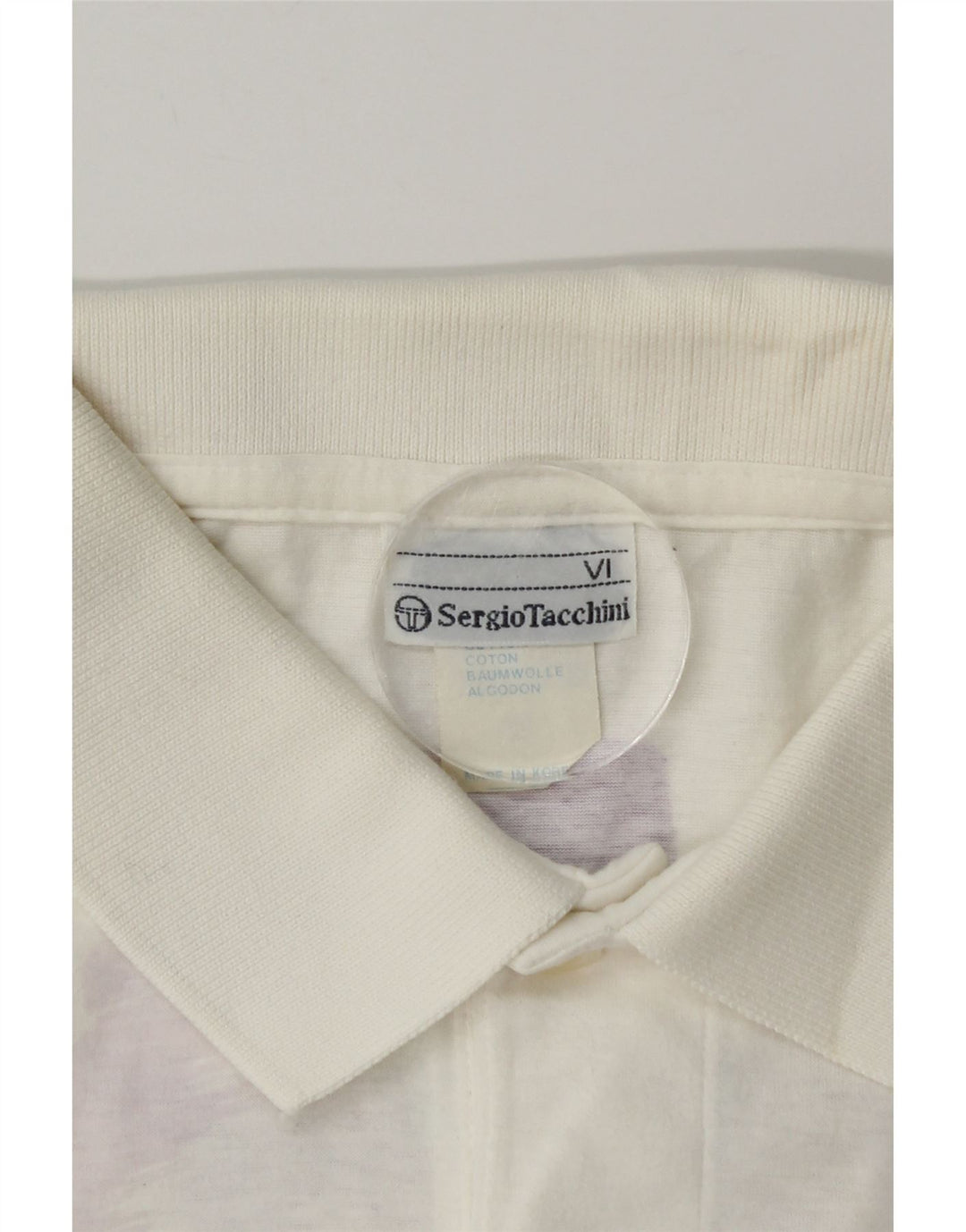 Sergio Tacchini Herre grafisk poloshirt Stor hvid Tie Dye Bomuld