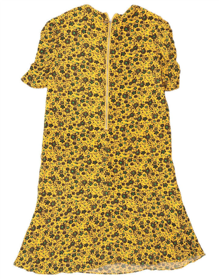 Whistle Dame A-Line Kjole UK 8 Small Yellow Floral