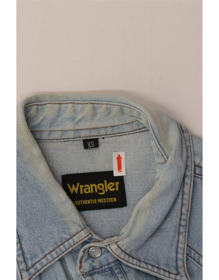 Wrangler Denimskjorte til mænd XS Blå bomuld