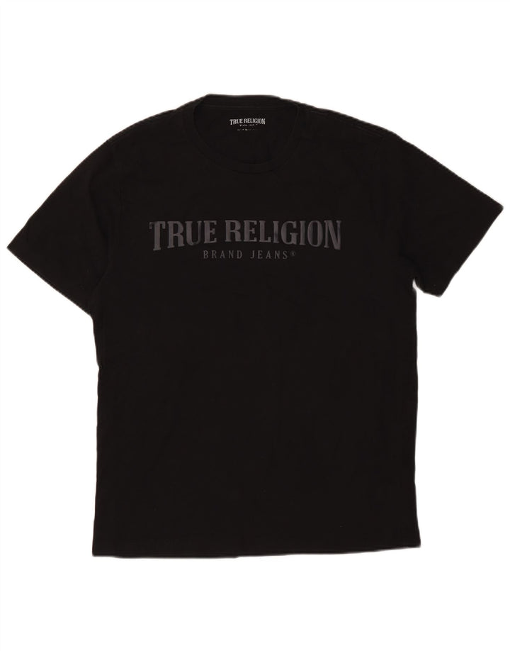 True Religion Herre grafisk T-shirt Top Medium Sort Bomuld