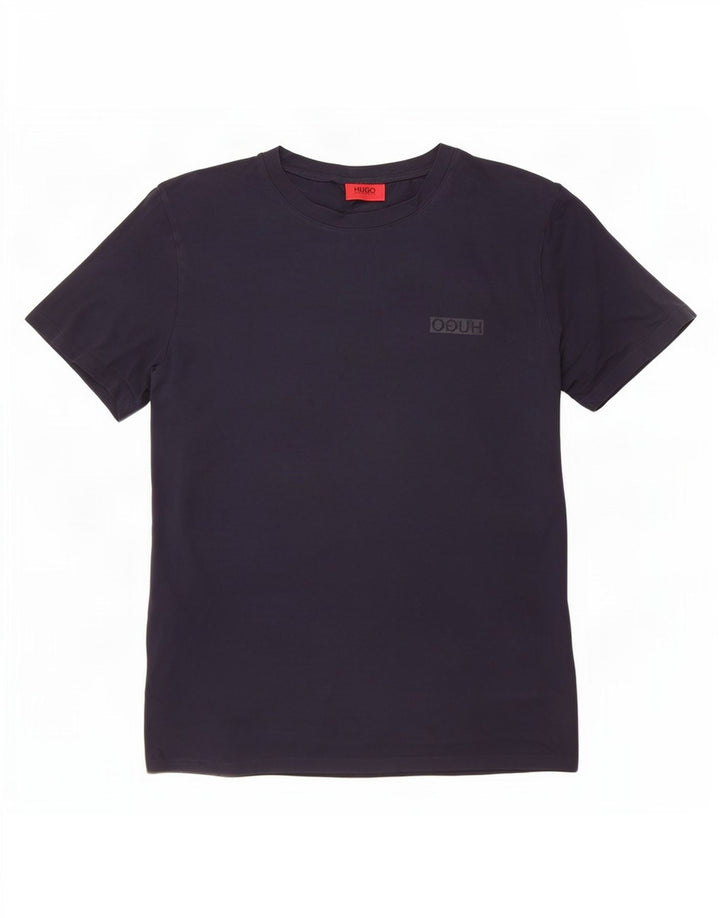 Hugo Boss Herre T-Shirt Top Medium Marineblå Bomuld