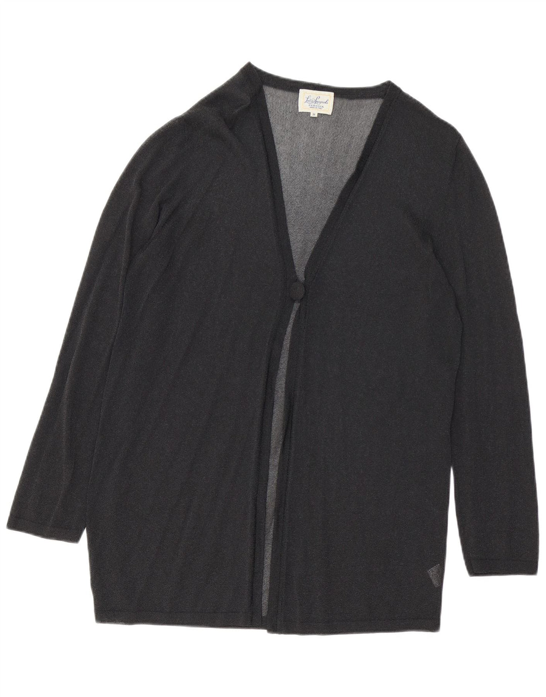 Luisa Spagnoli Dame Se Through Cardigan Top UK 14 Medium Black Viscose