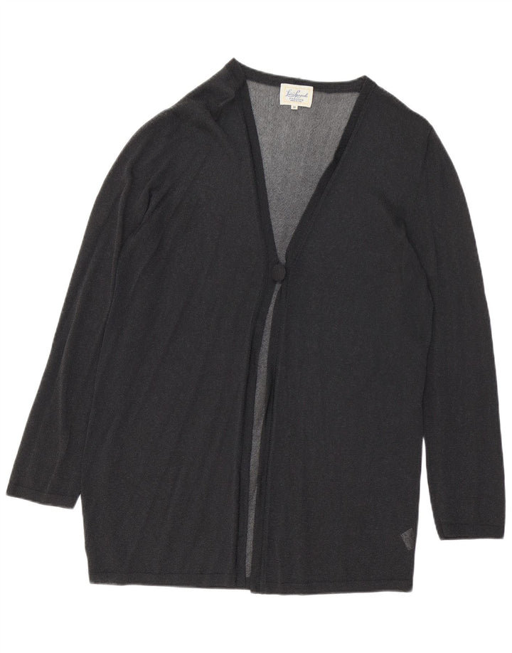 Luisa Spagnoli Dame Se Through Cardigan Top UK 14 Medium Black Viscose