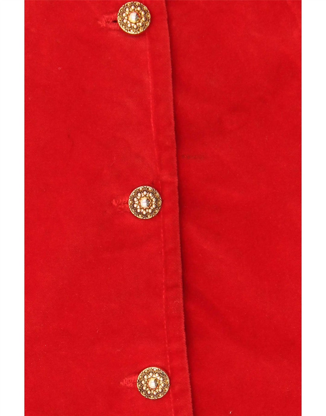 Vintage Dame 5 Button Velvet Blazer Jacket UK 10 Small Red Bomuld