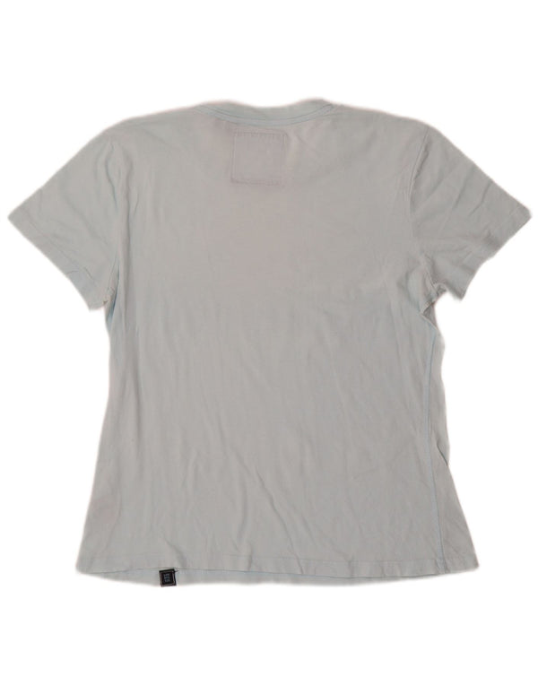 Superdry Grafisk T-shirt top til kvinder UK 12 Medium Blue Bomuld