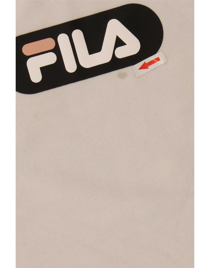 Fila Womens Oversized Crop Sweatshirt Jumper UK 10 Small White Colourblock