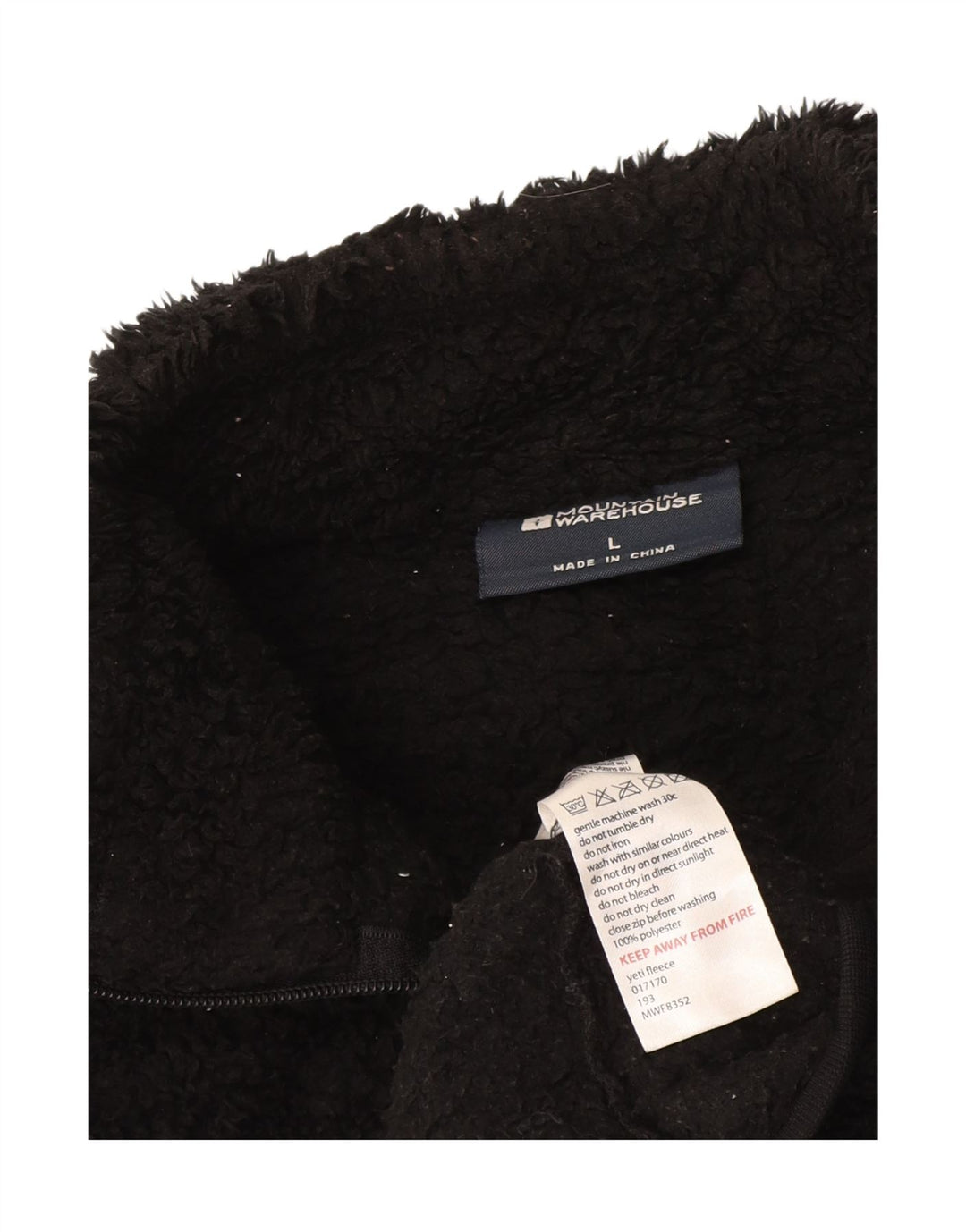 Mountain Warehouse Herre Zip Neck Fleece Jumper Stor Sort Polyester