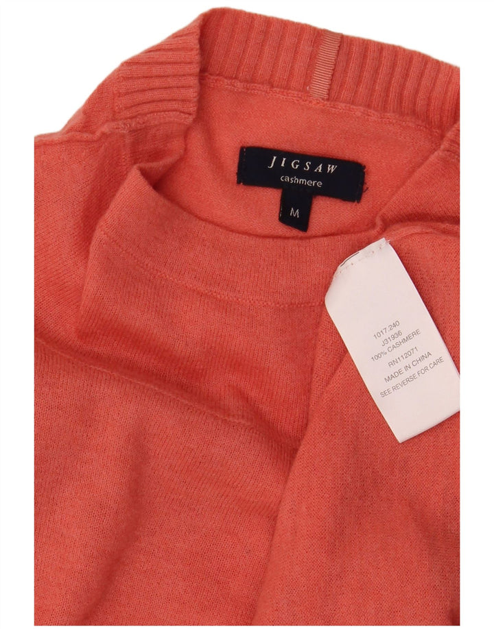JIGSAW Dame Turtle Neck Jumper Sweater UK 12 Medium Pink Cashmere