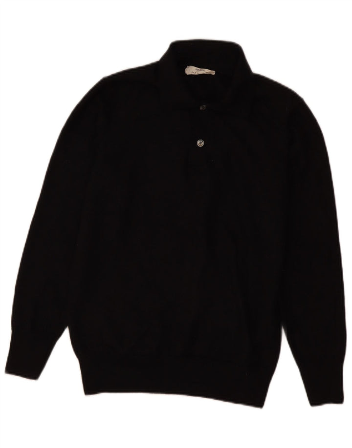 Zara Dame Polo Neck Jumper Sweater UK 12 Medium Sort Uld