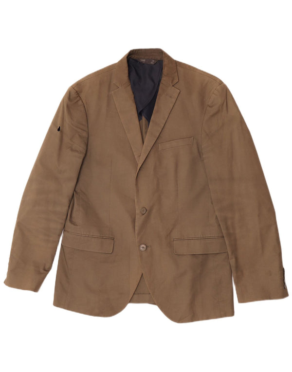 Marks & Spencer Herre 2-knaps blazerjakke UK 40 Medium Khaki Bomuld