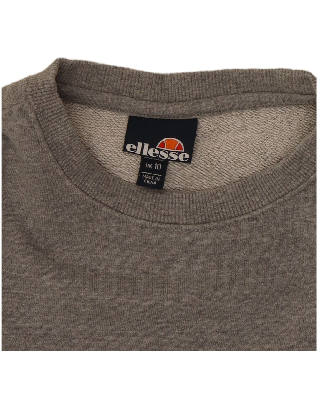 Ellesse Womens Grafisk Oversized Sweatshirt Jumper UK 10 Small Grey Flecked