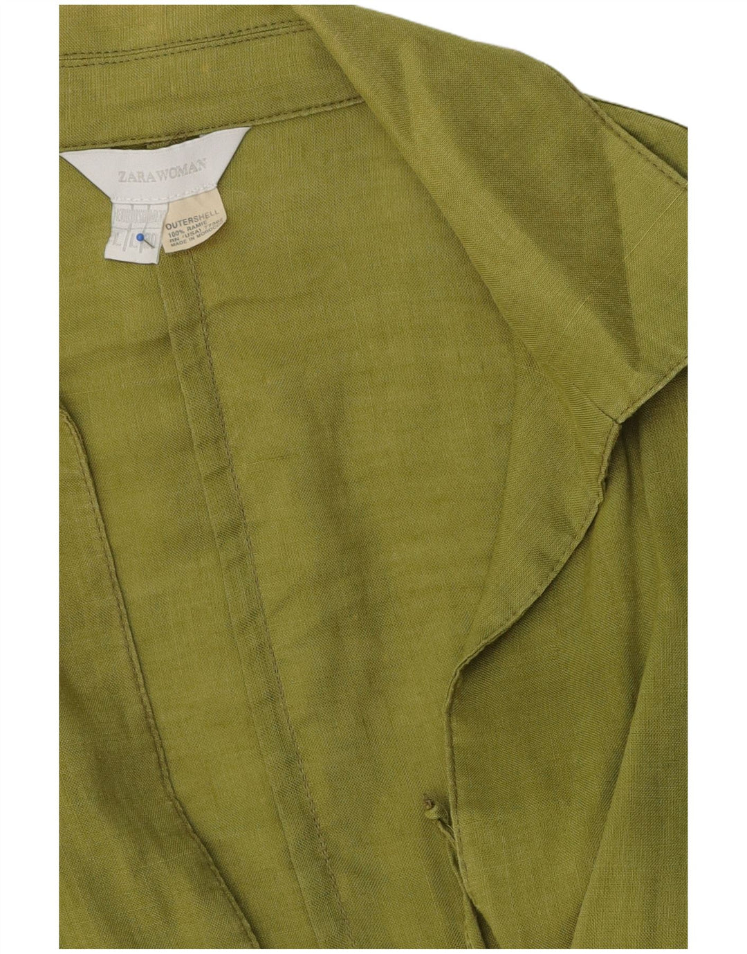 Zara Dame Blazer Jacket UK 16 Stor Grøn Ramie